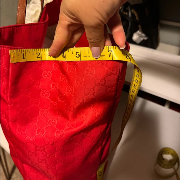 GUCCI GG pattern Large tote Duffle Bag Tote Bag Nylon Red - Picture 15 of 16